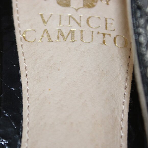 Vince Camuto Black Embossed Leather Pointed Toe Flats NWOB Size 5 - Picture 6 of 7